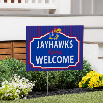 University of Kansas Coroplast Yard Sign, "Fans Welcome"