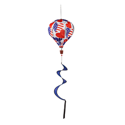 Patriotic Hearts Burlap Balloon Spinner