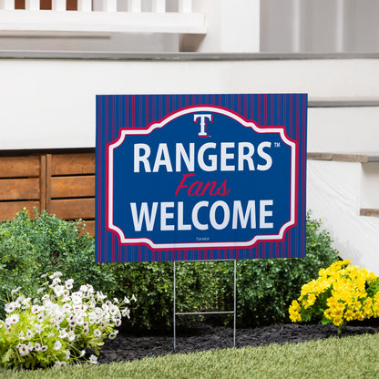 Texas Rangers Coroplast Yard Sign, "Fans Welcome"