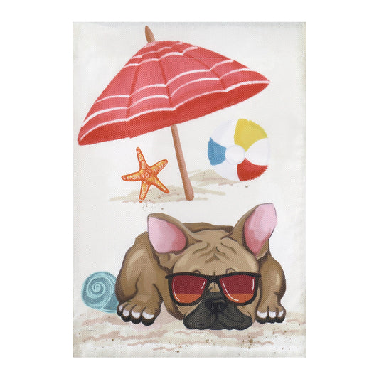 Summer Beach House Burlap Flag