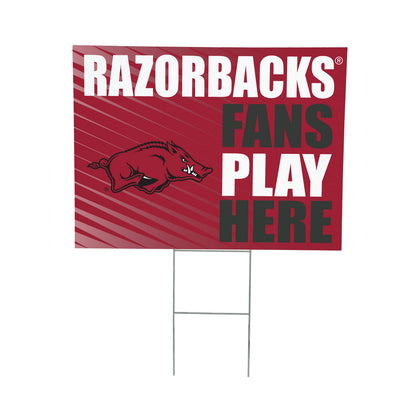University of Arkansas Coroplast Yard Sign "Fans Play Here"
