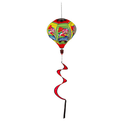 Welcome Summer Truck Solar Lit Burlap Balloon Spinner