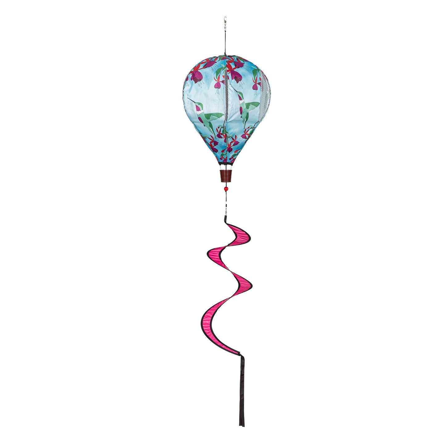 Hummingbird Feeding Animated Burlap Balloon Spinner