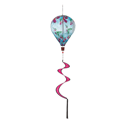 Hummingbird Feeding Animated Burlap Balloon Spinner
