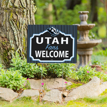 Utah Mammoth Yard Sign, "Fans Welcome"