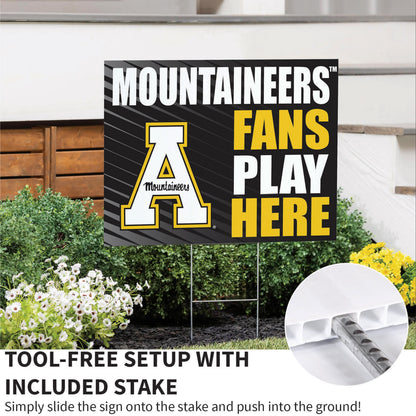 Appalachian State University Coroplast Yard Sign "Fans Play Here"