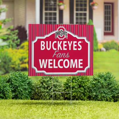 Ohio State University Coroplast Yard Sign, "Fans Welcome"