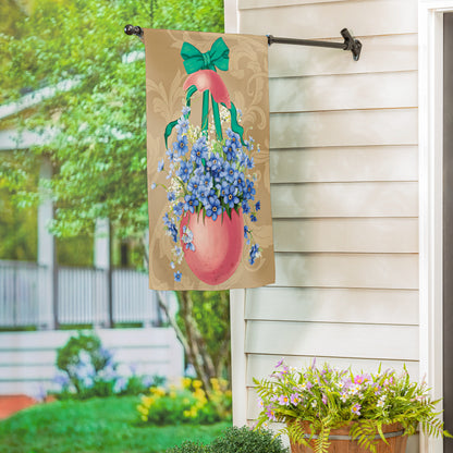Floral Easter Egg Suede House Flag