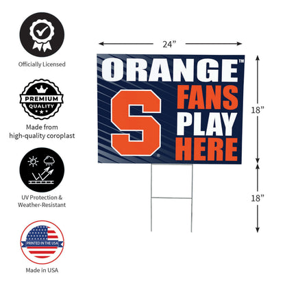 Syracuse University Coroplast Yard Sign "Fans Play Here"