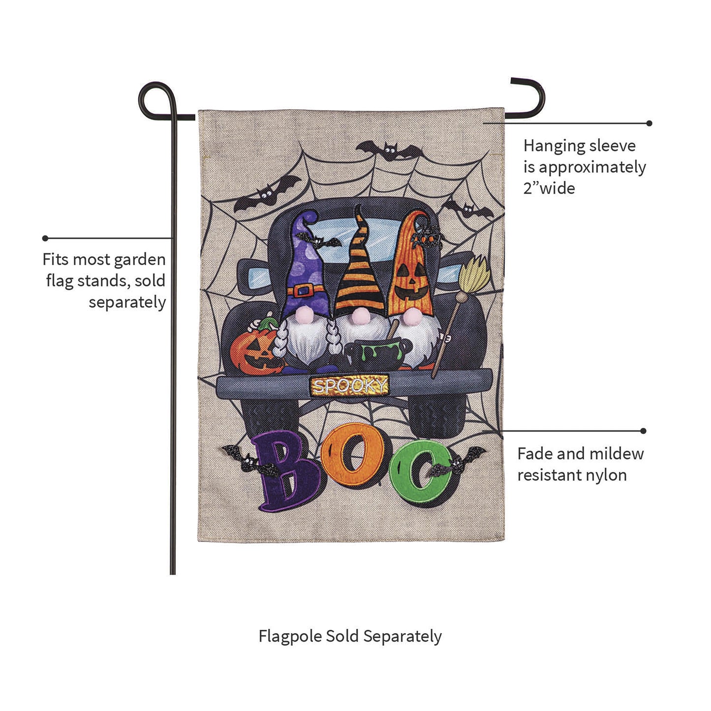 Spooky Truck Garden Burlap Flag