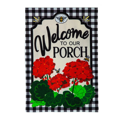 Burlap 4-Season Flags w/ Flag Stand, Set of 7, Welcome