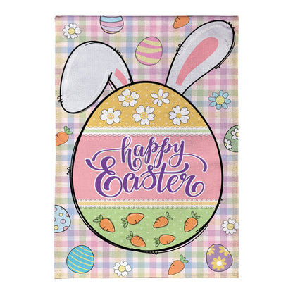 Gingham Easter Burlap House Flag