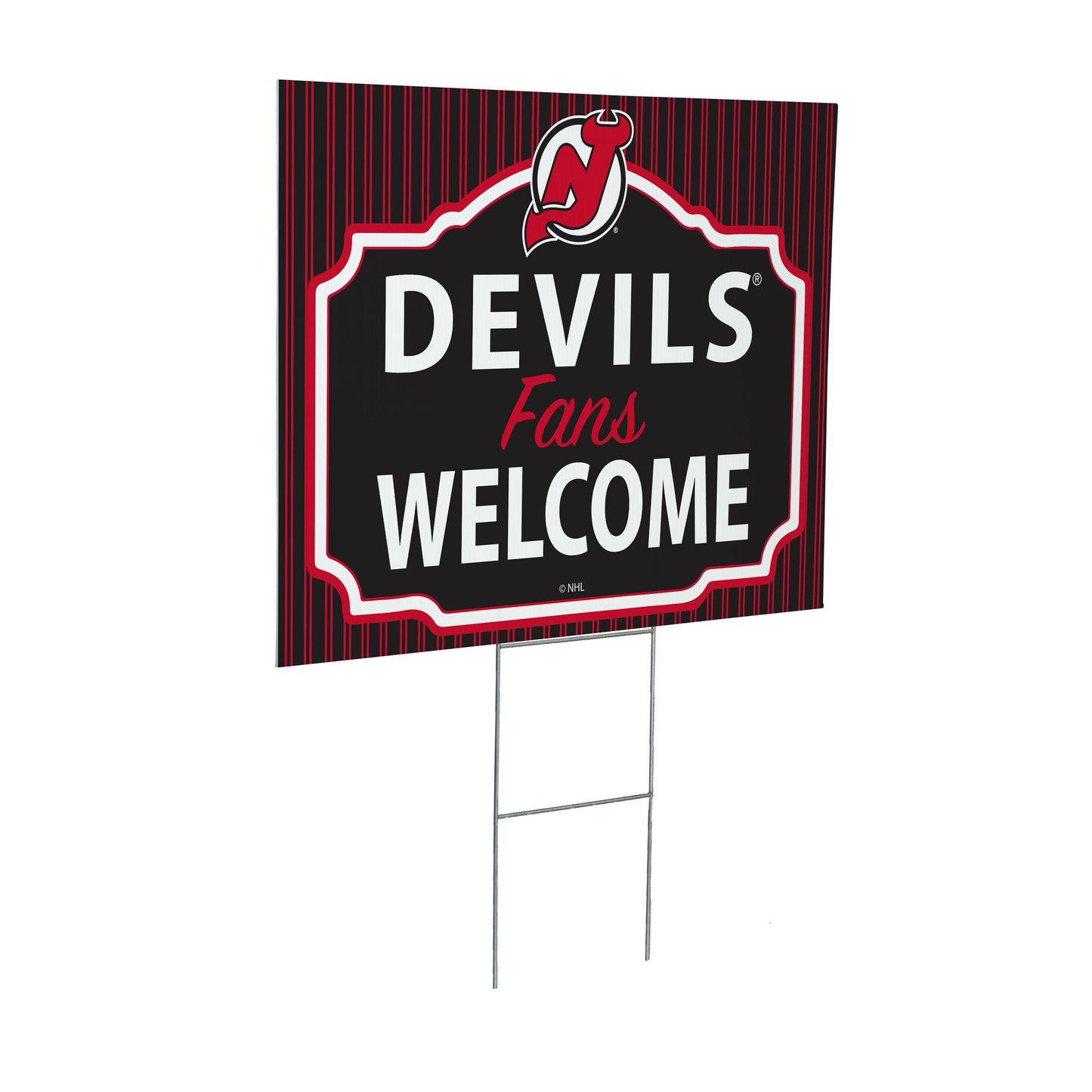 New Jersey Devils Coroplast Yard Sign, "Fans Welcome"