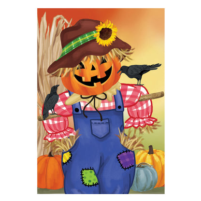 Jack The Scarecrow Burlap Garden Flag
