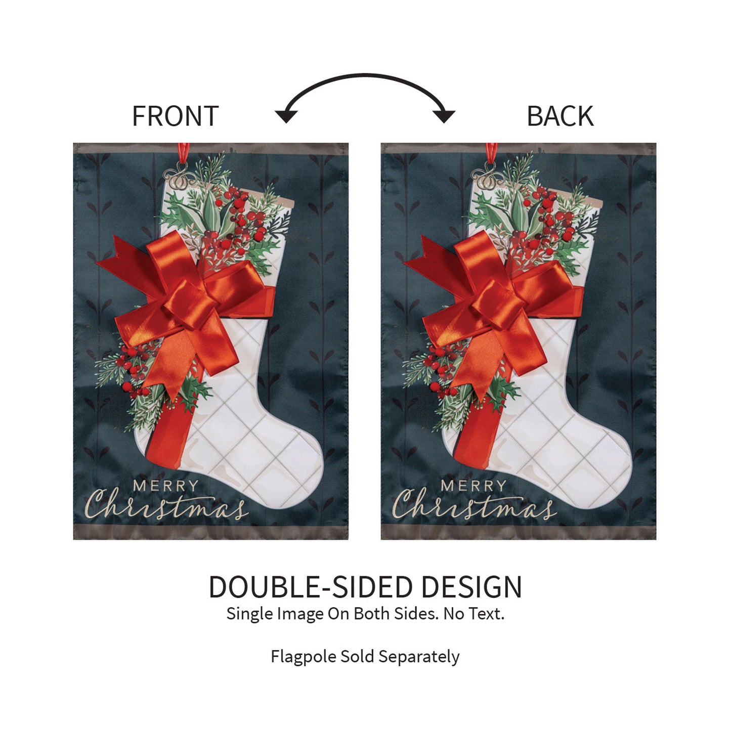 Christmas Stocking Applique Garden Flag