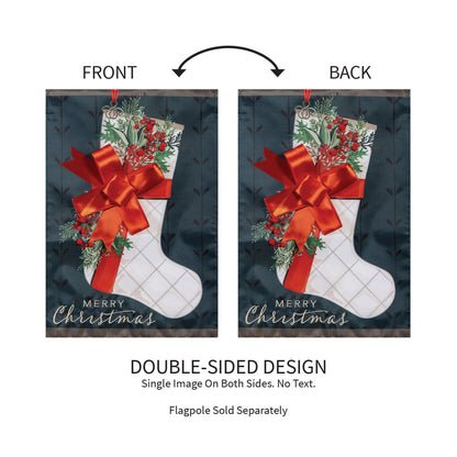 Christmas Stocking Applique Garden Flag