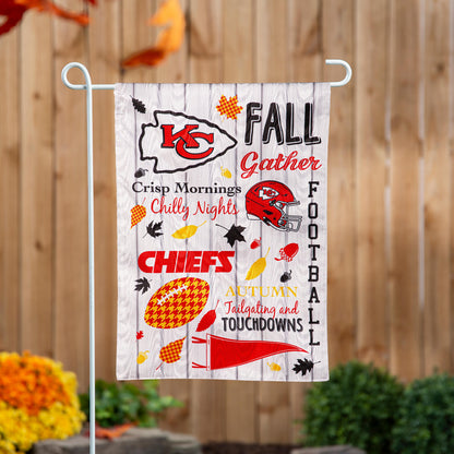 Kansas City Chiefs Fall Seasonal Moire Garden Flag