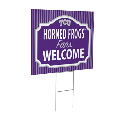 Texas Christian University Coroplast Yard Sign, "Fans Welcome"