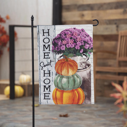 Rustic Fall Greetings Garden Burlap Flag