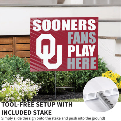 University of Oklahoma Coroplast Yard Sign "Fans Play Here"