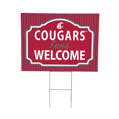 Washington State University Coroplast Yard Sign, "Fans Welcome"