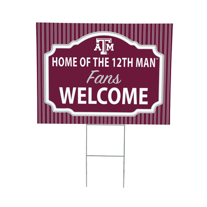 Texas A&M Coroplast Yard Sign, "Fans Welcome"