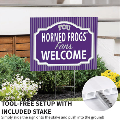 Texas Christian University Coroplast Yard Sign, "Fans Welcome"