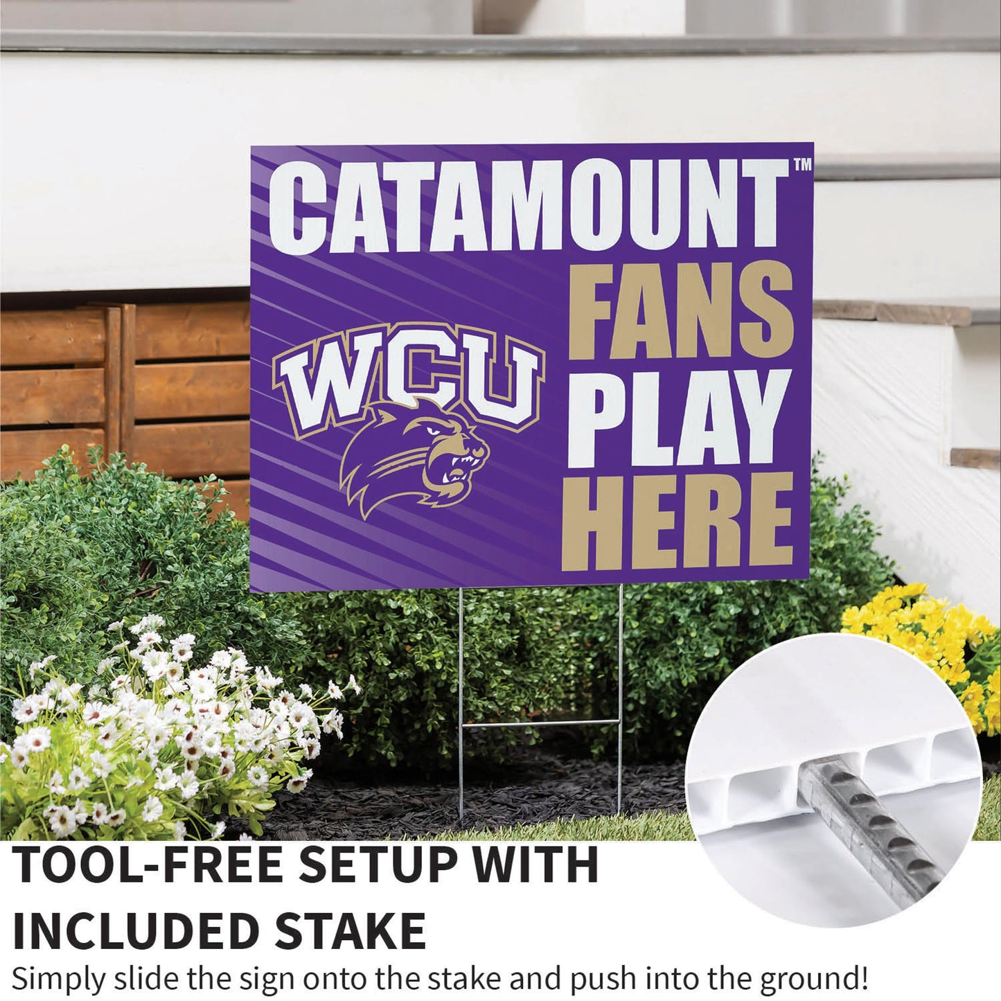 Western Carolina University Coroplast Yard Sign "Fans Play Here"