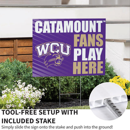 Western Carolina University Coroplast Yard Sign "Fans Play Here"