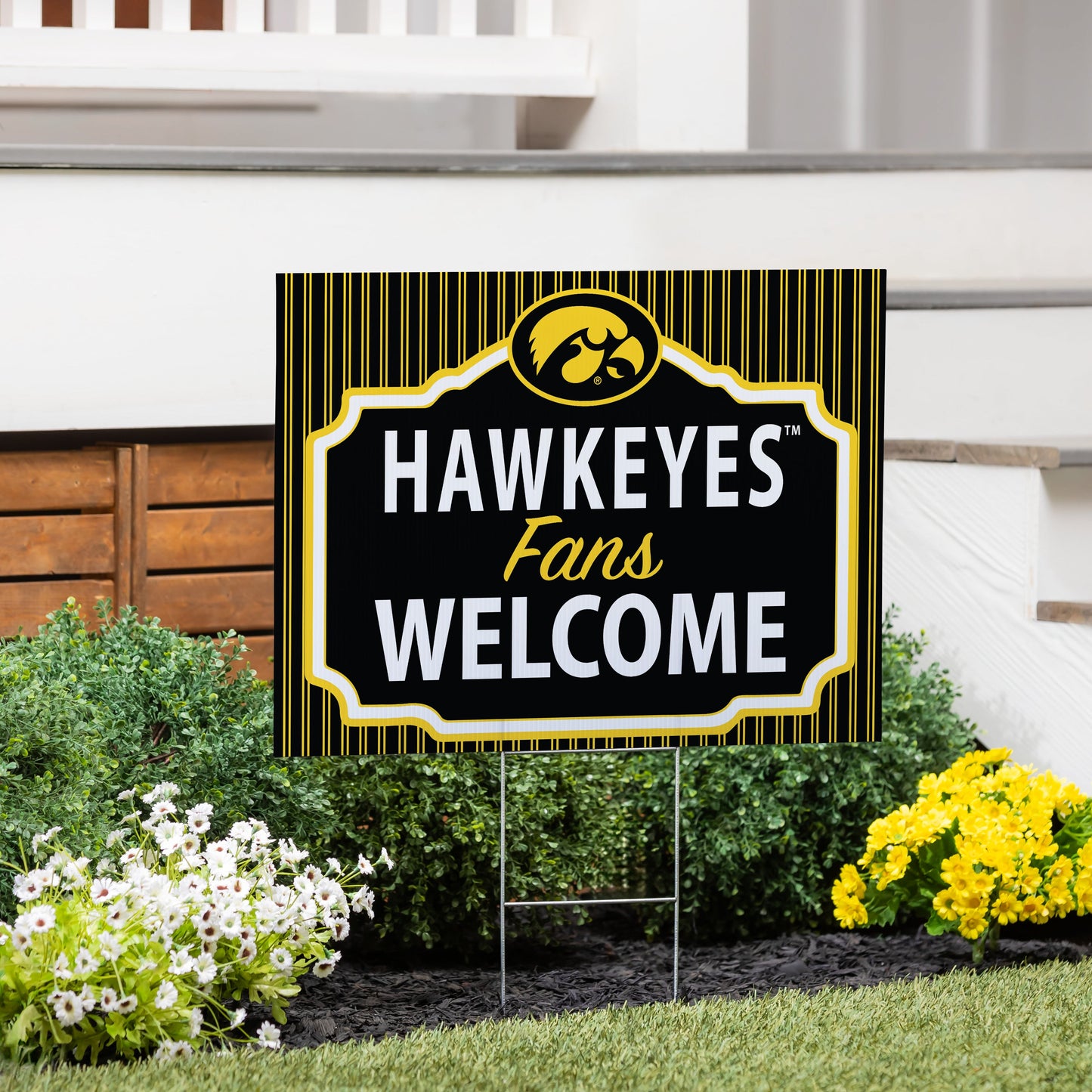 University of Iowa Coroplast Yard Sign, "Fans Welcome"