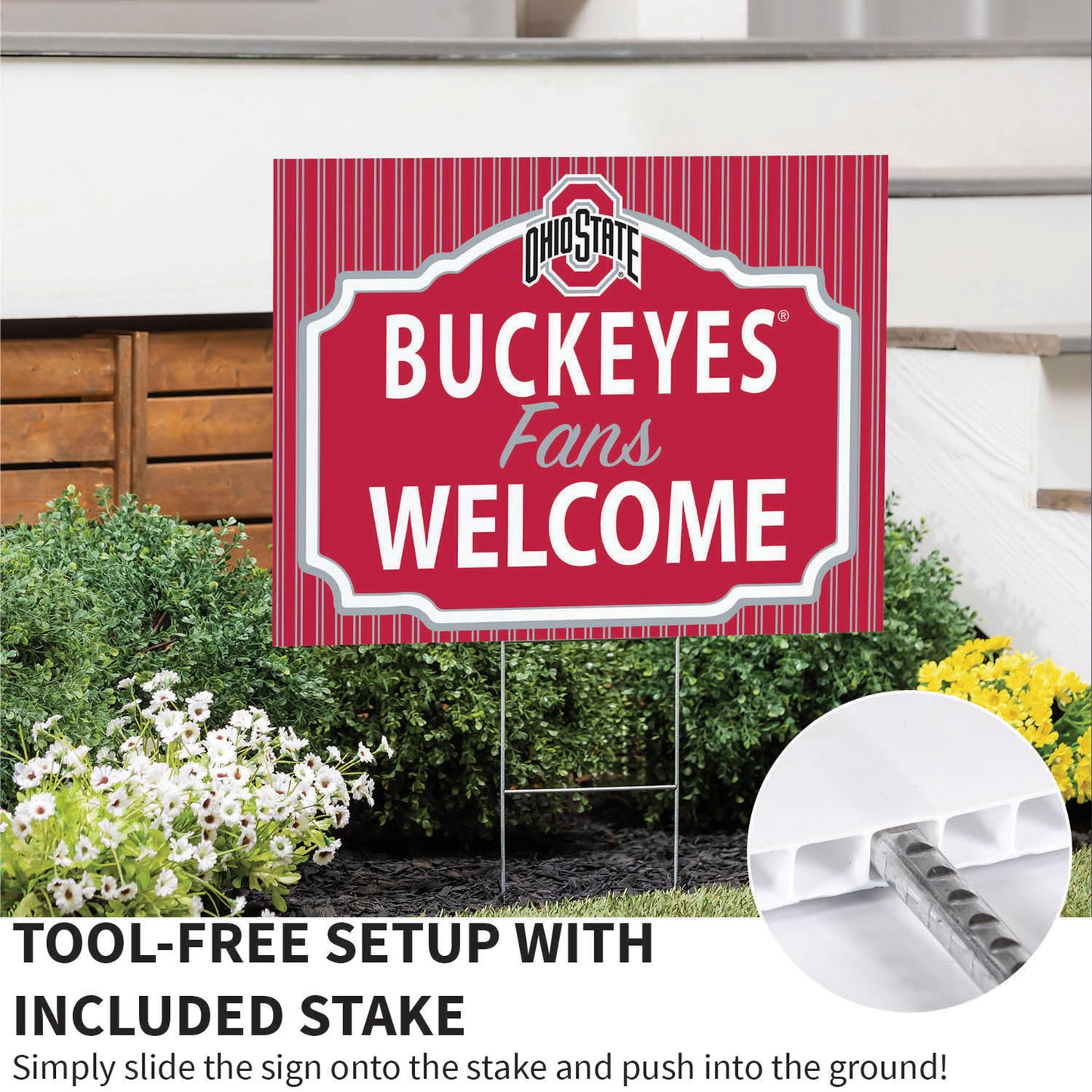 Ohio State University Coroplast Yard Sign, "Fans Welcome"