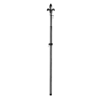Fleur de Lis Metal Extendable House Flag Pole, Black