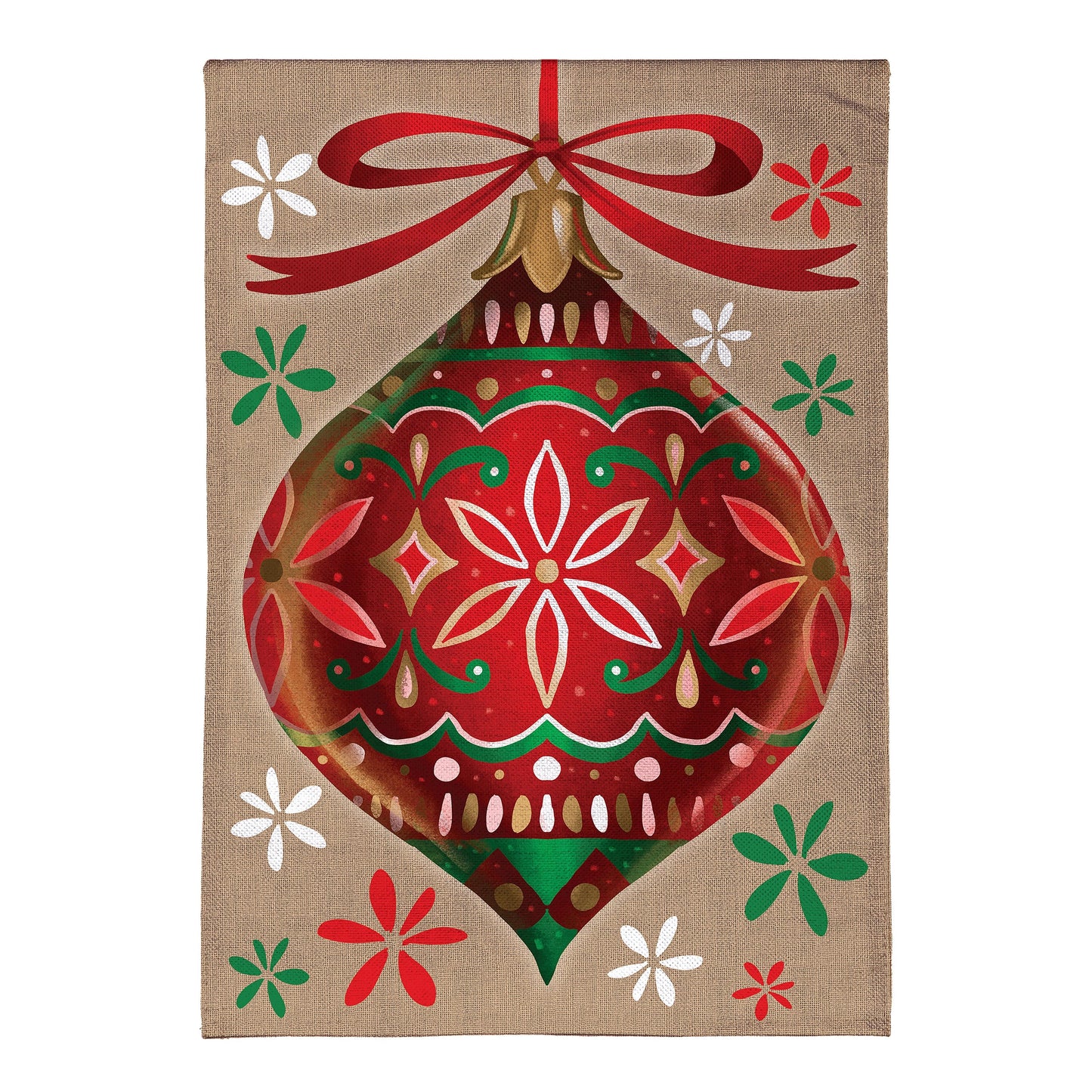 Vivid Christmas Ornament Burlap House Flag