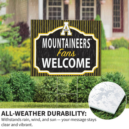 Appalachian State University Coroplast Yard Sign, "Fans Welcome"