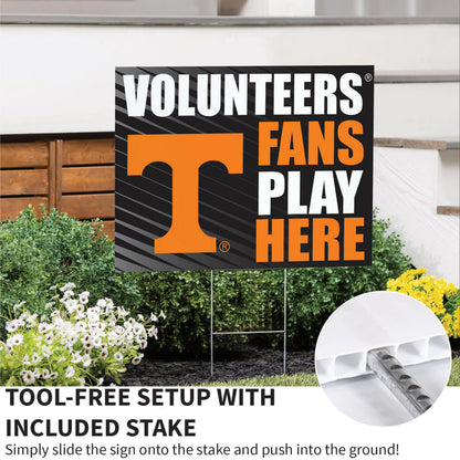 University of Tennessee Coroplast Yard Sign "Fans Play Here"