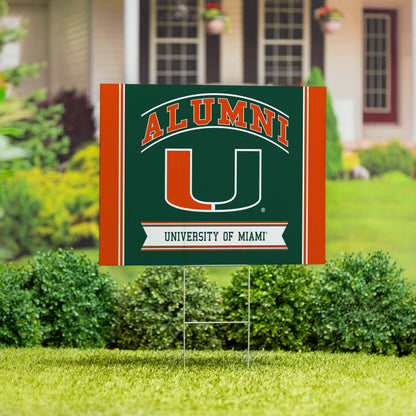 University of Miami Coroplast Yard Sign Alumni