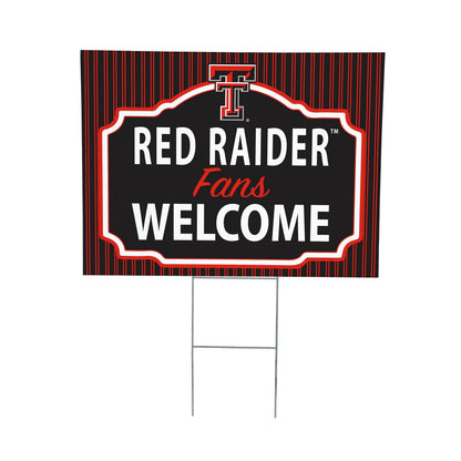 Texas Tech University Coroplast Yard Sign, "Fans Welcome"