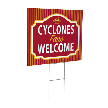 Iowa State University Coroplast Yard Sign, "Fans Welcome"