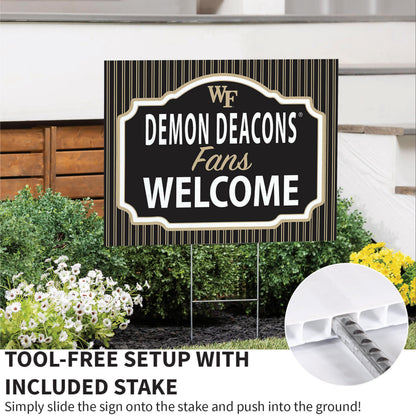 Wake Forest University Coroplast Yard Sign, "Fans Welcome"