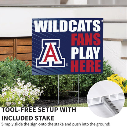 University of Arizona Coroplast Yard Sign "Fans Play Here"