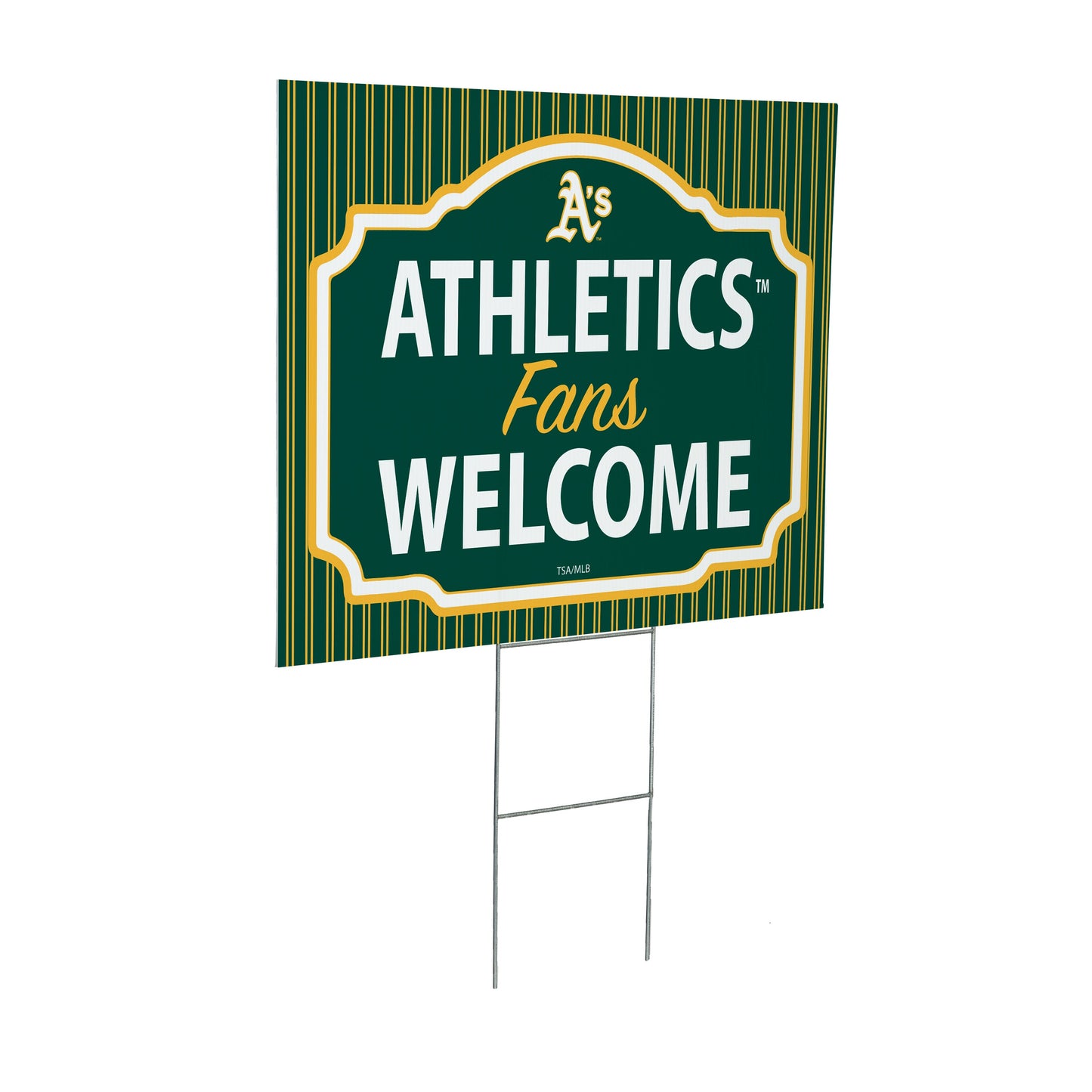 Oakland A's Coroplast Yard Sign, "Fans Welcome"