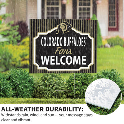 University of Colorado Coroplast Yard Sign, "Fans Welcome"