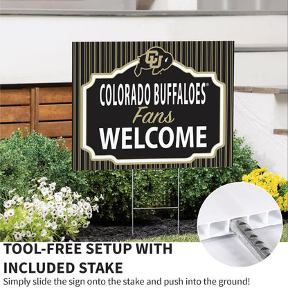University of Colorado Coroplast Yard Sign, "Fans Welcome"