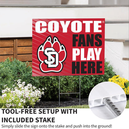 University of South Dakota Coroplast Yard Sign "Fans Play Here"