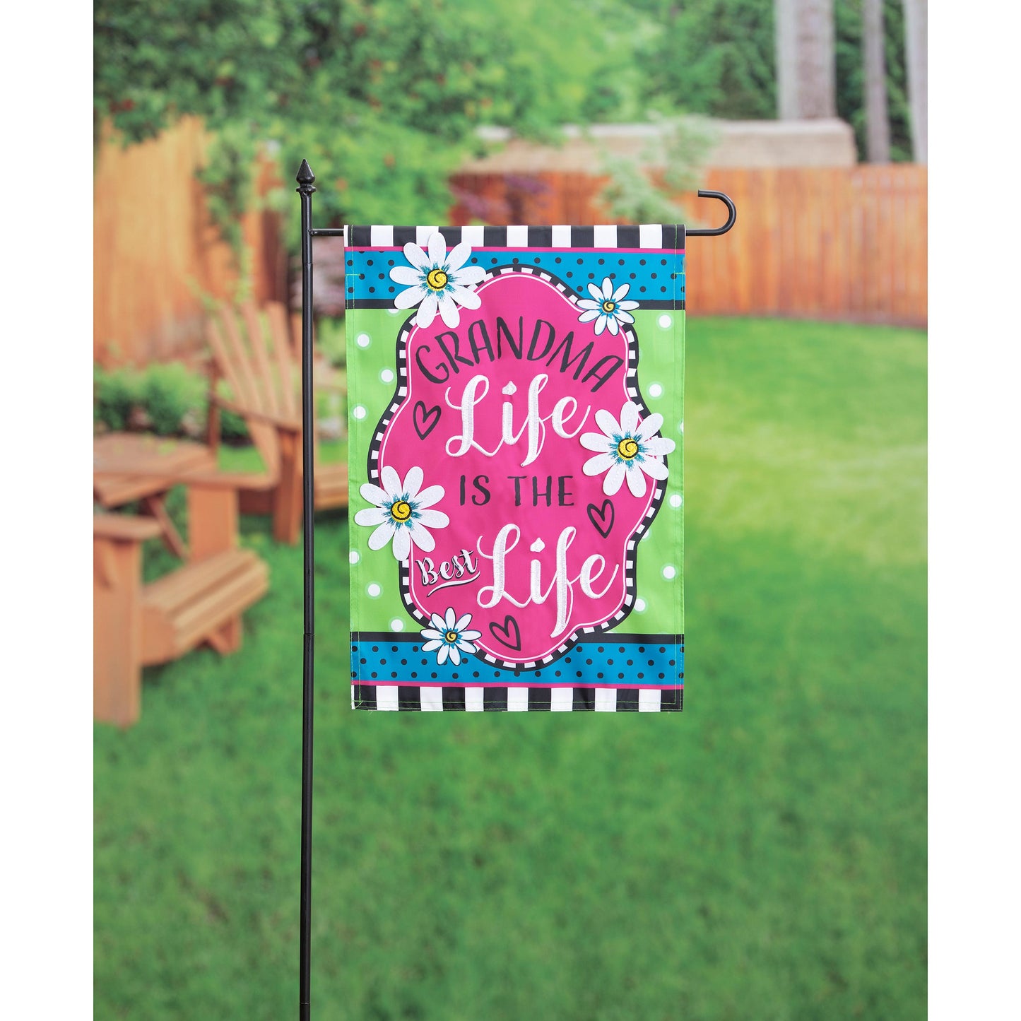 Grandma Life Applique Garden Flag