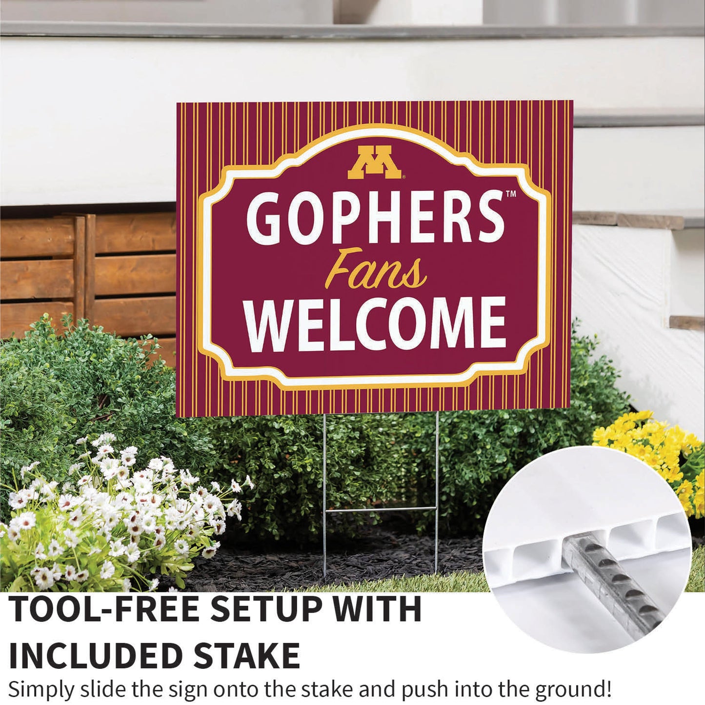 University of Minnesota Coroplast Yard Sign, "Fans Welcome"