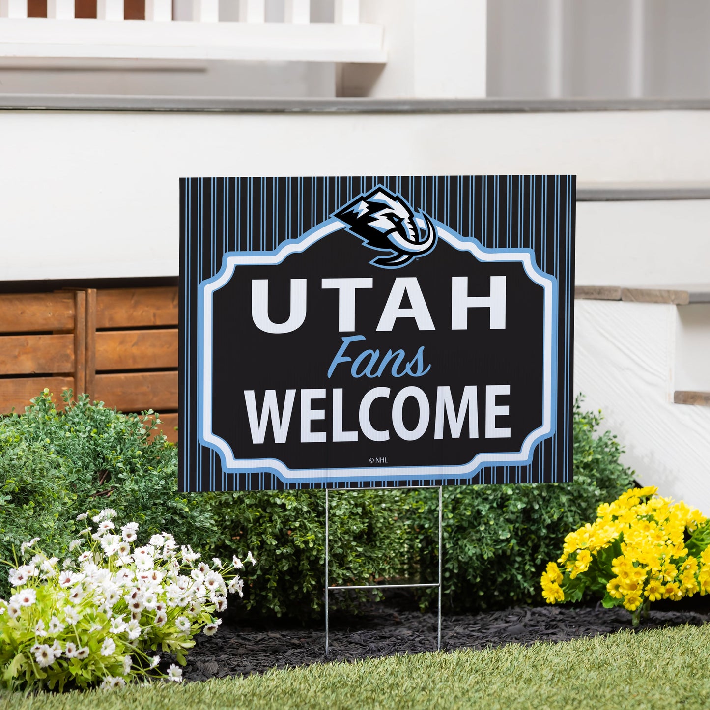 Utah Mammoth Yard Sign, "Fans Welcome"