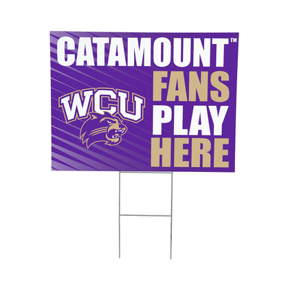 Western Carolina University Coroplast Yard Sign "Fans Play Here"