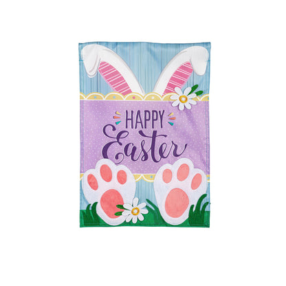 Happy Easter Bunny Applique Garden Flag