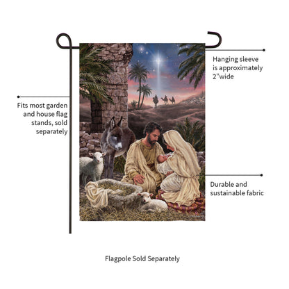 Brilliant Nativity Suede Garden Flag